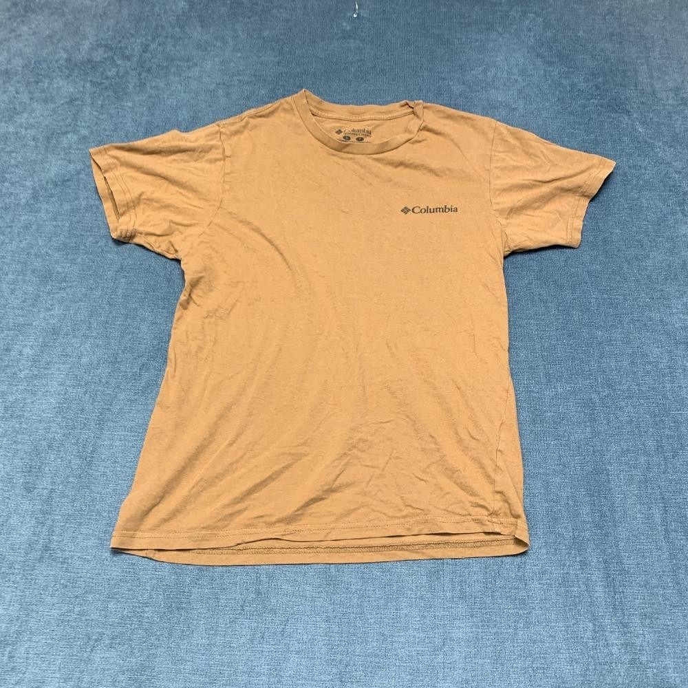 Columbia T-Shirt Mens Small Brown Cotton Graphic Print Logo Casual Outdoor Club